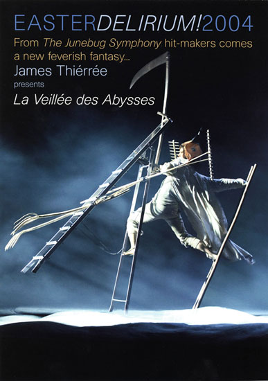 A5 flyer for La Veillée des Abysses fantasy theatre by James Thiérrée 2004 by John Pasche Photography by Richard Haughton