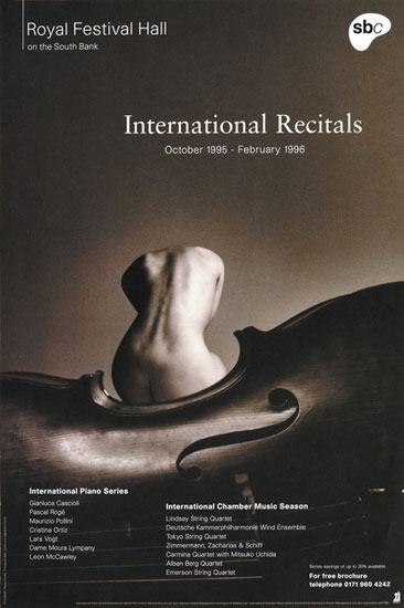 International Chamber Music Season Royal Festival Hall 1995 - 1996 by John Pasche Photography by Nadav Kander