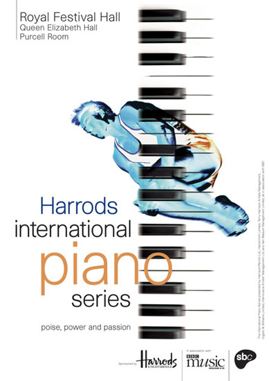 Harrods International Piano Series leaflet Royal Festival Hall 1998 / 1999 by John Pasche Photography by Tim Simmons